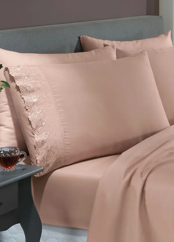 Mundo Lar - Jogo de Cama 200 Fios Coral King 4 Peças 4