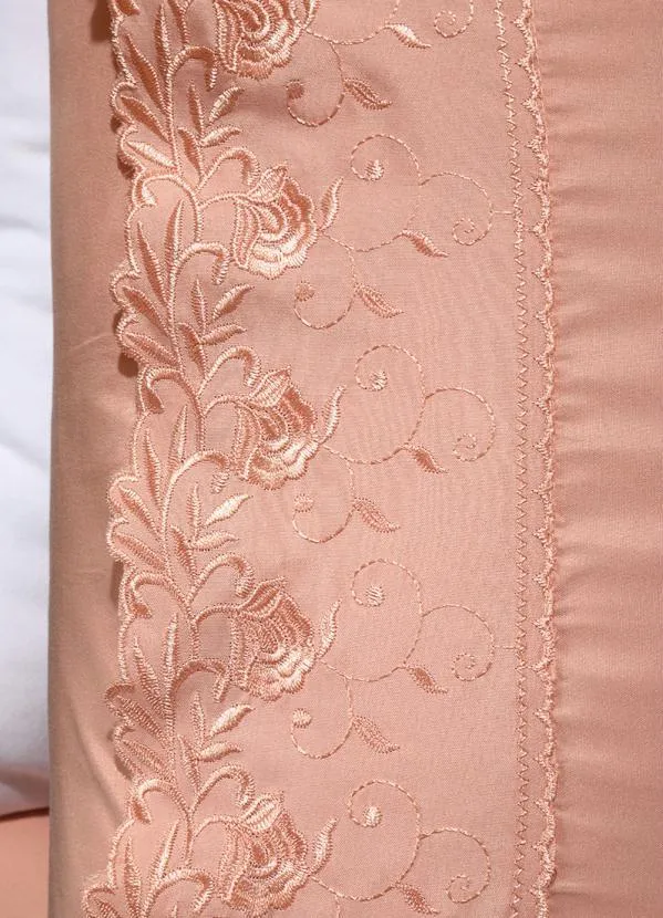 Mundo Lar - Jogo de Cama 200 Fios Coral King 4 Peças 5