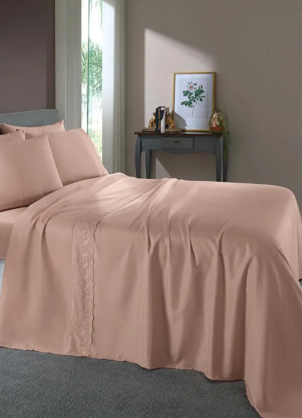 Mundo Lar - Jogo de Cama 200 Fios Coral King 4 Peças 7