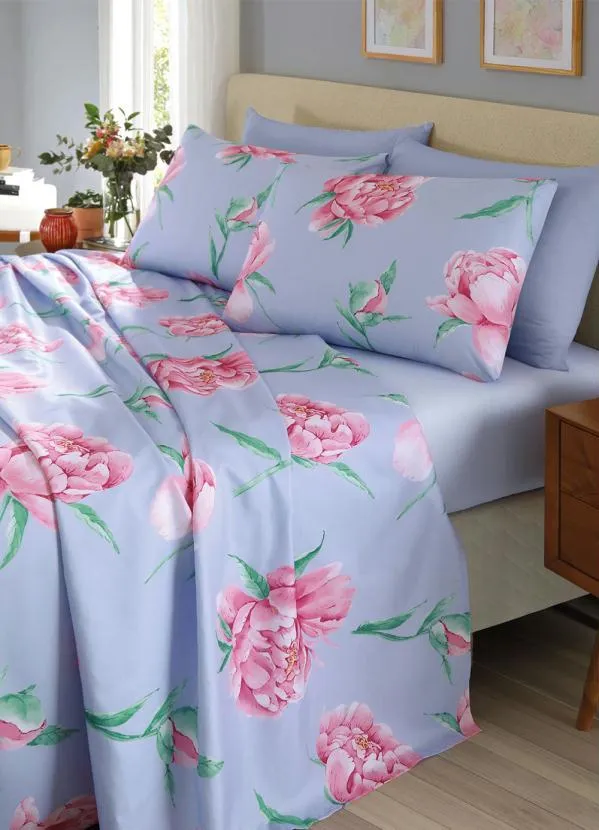 Mundo Lar - Jogo de Cama 200 Fios Lilás King 4 Peças 3