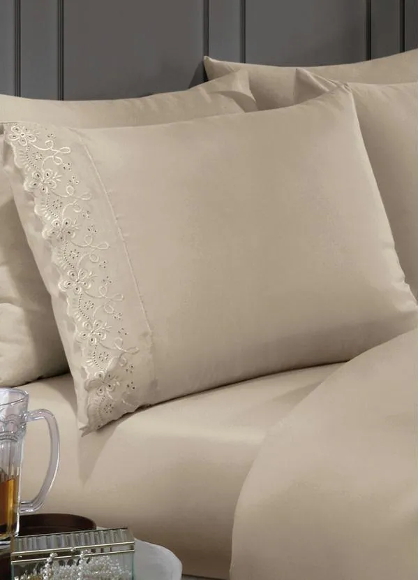 Mundo Lar - Jogo de Cama 200 Fios Marrom King 4 Peças 4