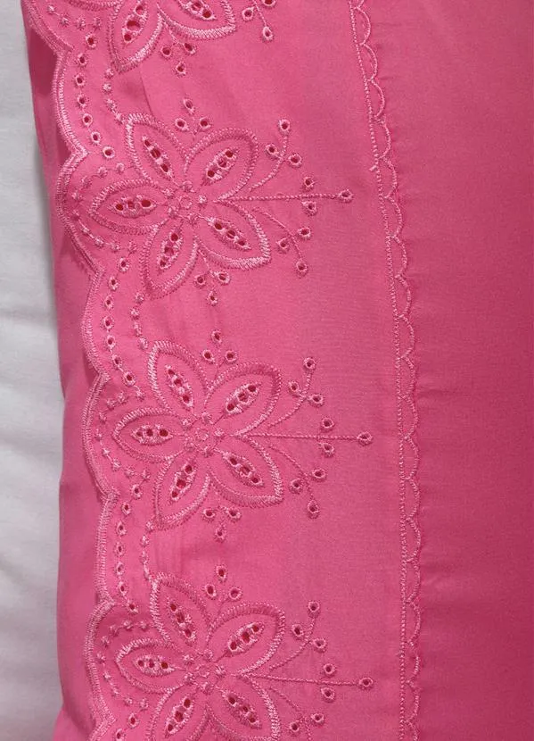 Mundo Lar - Jogo de Cama 200 Fios Pink King 4 Peças 5