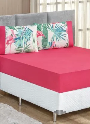 Lar e Lazer - Jogo de Cama 200 Fios Rosa King 3 Peças - LAR E LAZER
