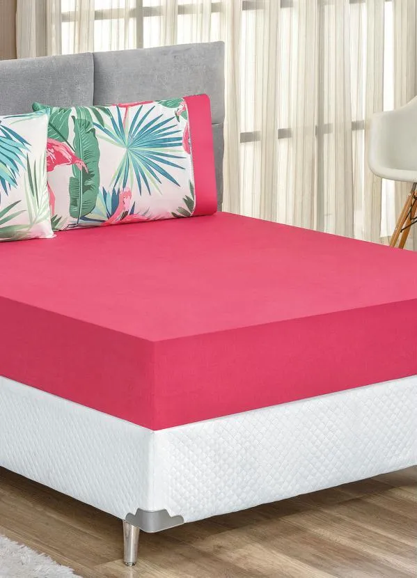 Lar e Lazer - Jogo de Cama 200 Fios Rosa King 3 Peças 2