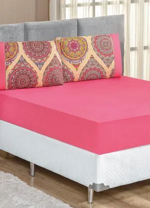 Lar e Lazer - Jogo de Cama 200 Fios Rosa King 3 Peças - LAR E LAZER