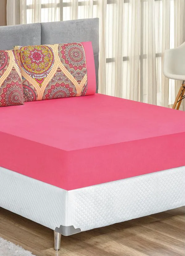 Lar e Lazer - Jogo de Cama 200 Fios Rosa King 3 Peças 2