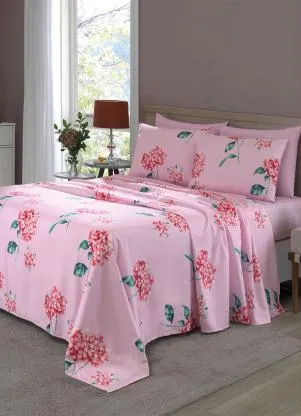 Mundo Lar - Jogo de Cama 200 Fios Rosa King 4 Peças - MUNDO LAR