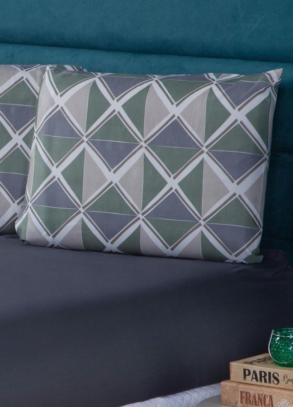 Lar e Lazer - Jogo de Cama Geométrico Cinza King 3 Peças 3