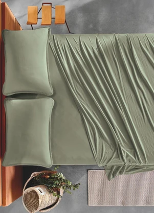 Rovi Home - Jogo de Cama King Malha Fio Penteado Verde - ROVI HOME
