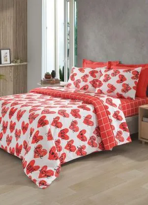 Mundo Lar - Jogo de Cama Love Vermelho King 4 Peças - MUNDO LAR