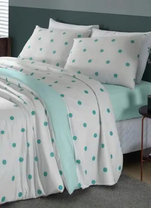 Mundo Lar - Jogo de Cama Poá Verde King 4 Peças - MUNDO LAR