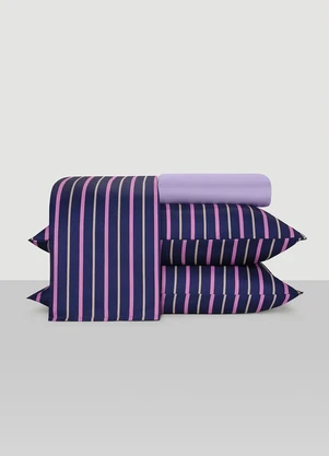 Mundo Lar - Jogo de Cama Roxo King 4 Peças - MUNDO LAR