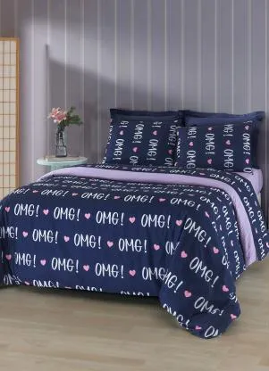 Mundo Lar - Jogo de Cama Roxo King 4 Peças - MUNDO LAR