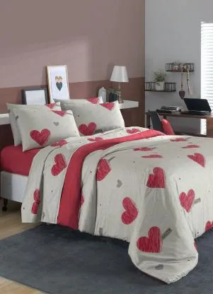 Mundo Lar - Jogo de Cama Vermelho King 4 Peças - MUNDO LAR