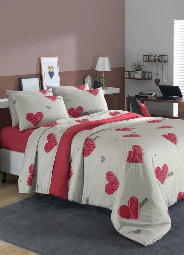 Mundo Lar - Jogo de Cama Vermelho King 4 Peças