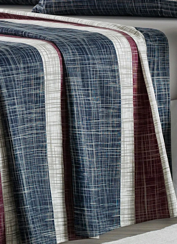 Mundo Lar - Jogo de Cama 150 Fios Azul Queen 4 Peças 4