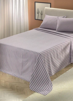 Mundo Lar - Jogo de Cama 150 Fios Azul Queen 4 Peças - MUNDO LAR