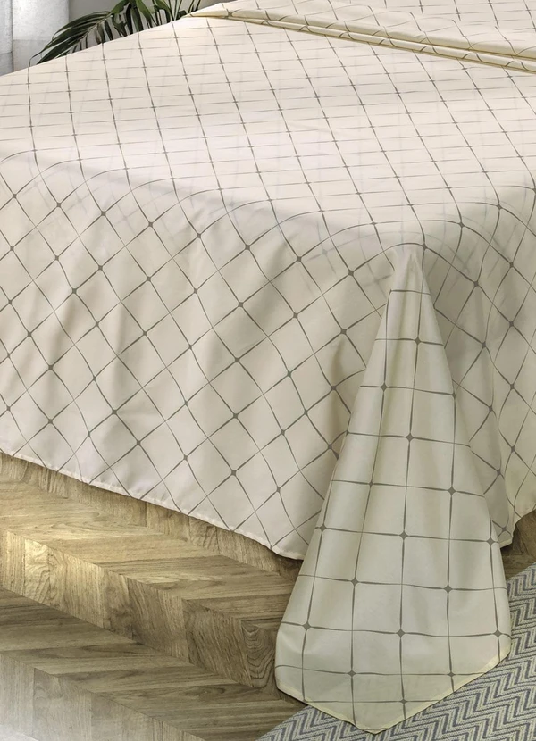 Mundo Lar - Jogo de Cama 150 Fios Bege Queen 4 Peças 3