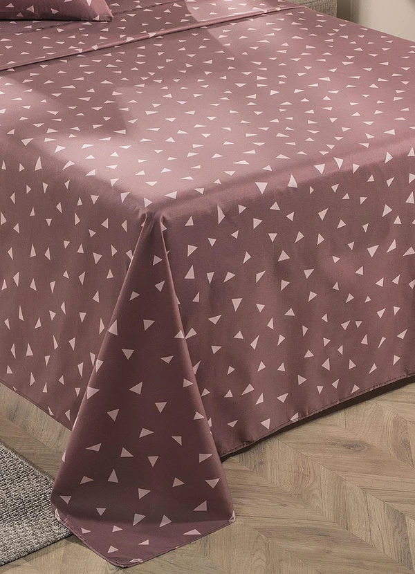 Mundo Lar - Jogo de Cama 150 Fios Bordô Queen 4 Peças 3