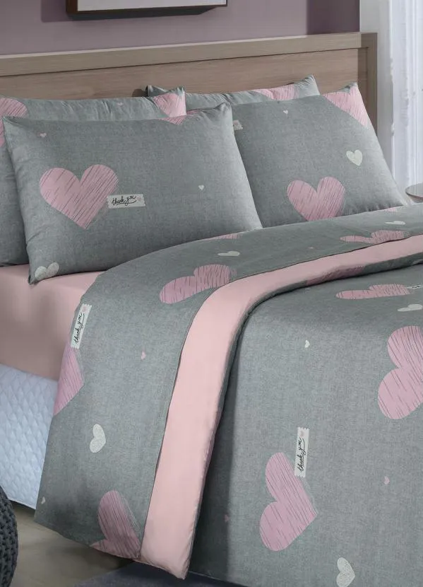 Mundo Lar - Jogo de Cama 150 Fios Cinza Queen 4 Peças 3