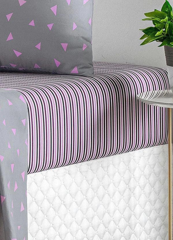 Mundo Lar - Jogo de Cama 150 Fios Cinza Queen 4 Peças 5