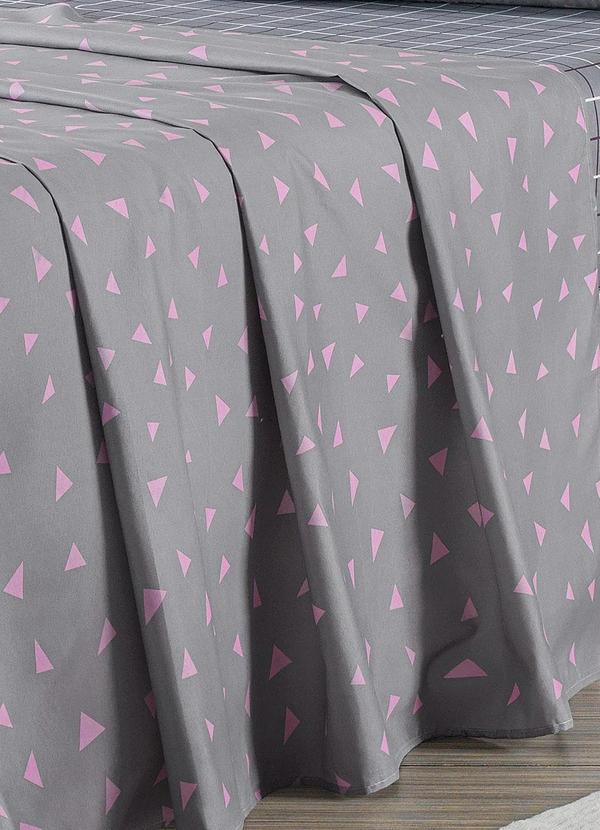 Mundo Lar - Jogo de Cama 150 Fios Cinza Queen 4 Peças 4