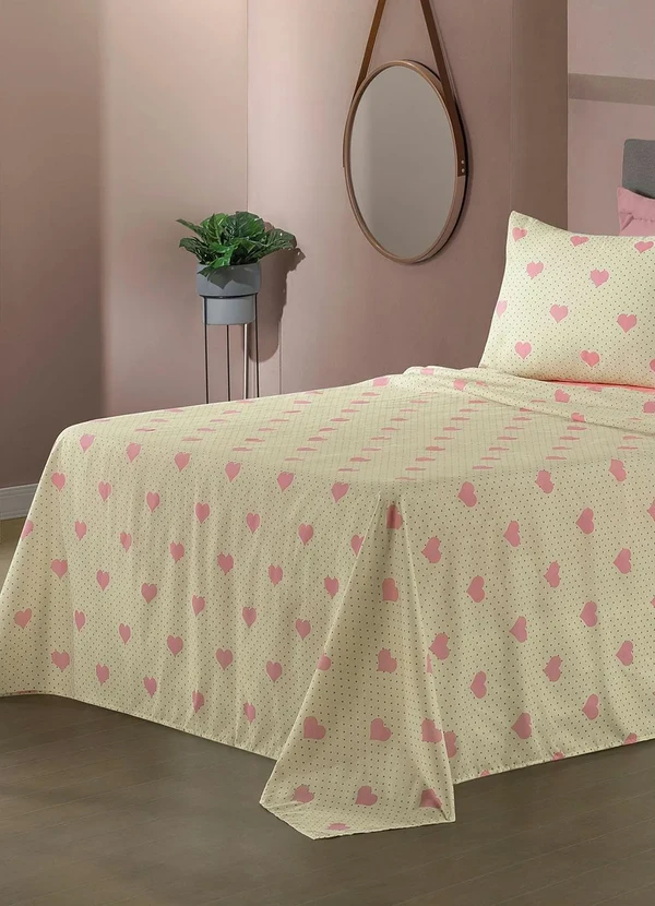 Mundo Lar - Jogo de Cama 150 Fios Coração Queen 4 Peças 2