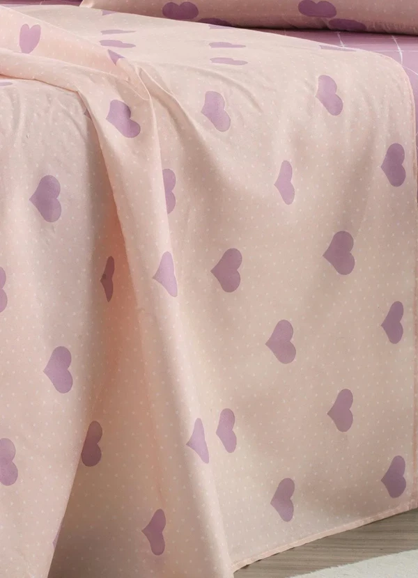 Mundo Lar - Jogo de Cama 150 Fios Coração Queen 4 Peças 4