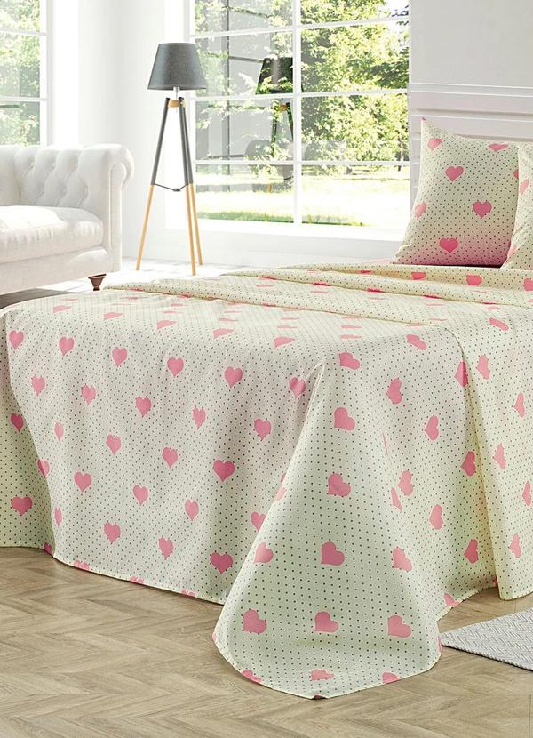 Mundo Lar - Jogo de Cama 150 Fios Coração Queen 4 Peças 2