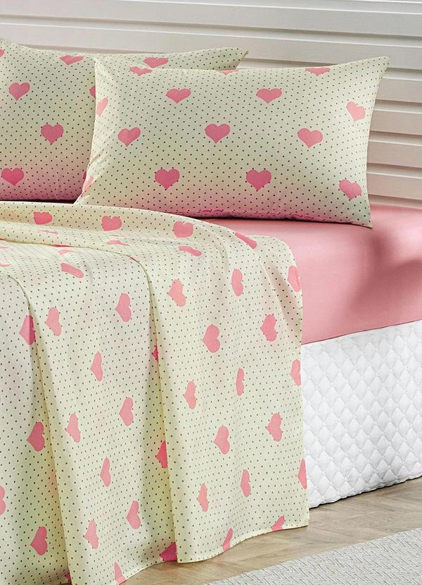 Mundo Lar - Jogo de Cama 150 Fios Coração Queen 4 Peças 3