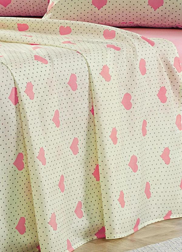 Mundo Lar - Jogo de Cama 150 Fios Coração Queen 4 Peças 4