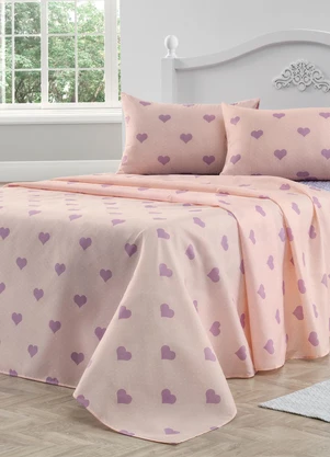 Ligasoft - Jogo de Cama 150 Fios Coração Queen 4 Peças - LIGASOFT