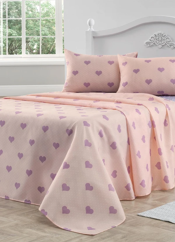 Ligasoft - Jogo de Cama 150 Fios Coração Queen 4 Peças