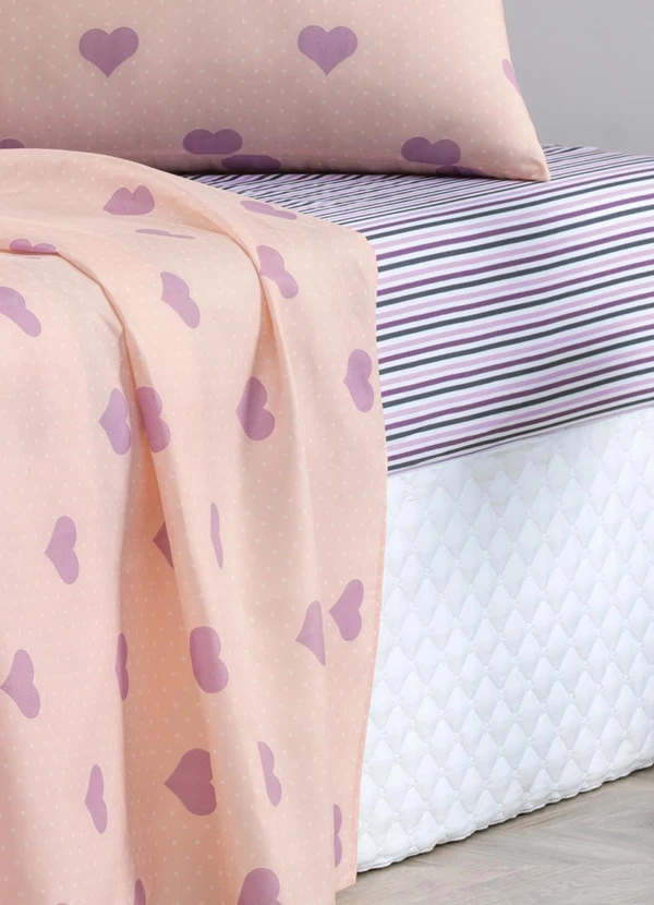 Ligasoft - Jogo de Cama 150 Fios Coração Queen 4 Peças 2