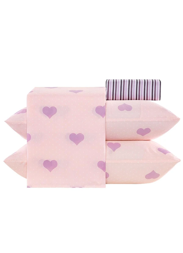 Ligasoft - Jogo de Cama 150 Fios Coração Queen 4 Peças 4