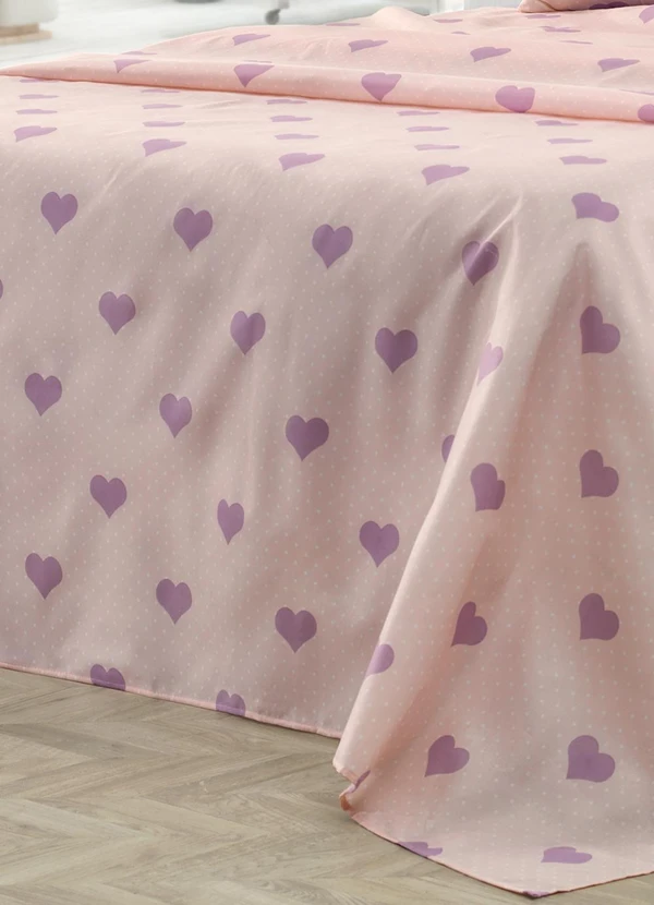 Ligasoft - Jogo de Cama 150 Fios Corações Queen 4 Peças 3