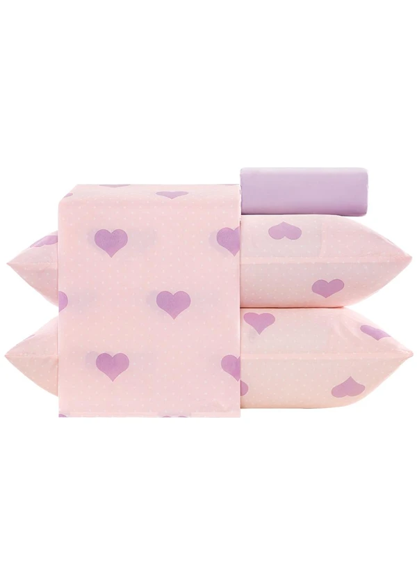 Ligasoft - Jogo de Cama 150 Fios Corações Queen 4 Peças 4