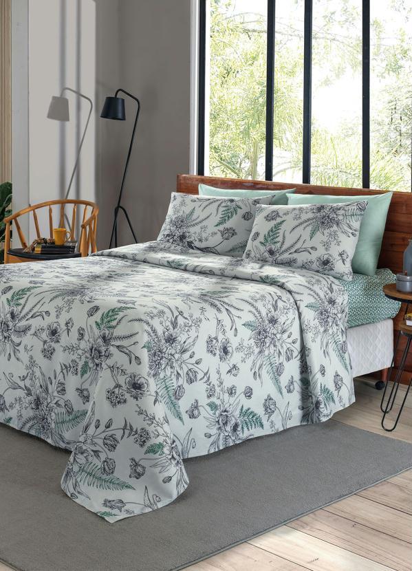 Teka - Jogo de Cama 150 Fios Floral Queen 4 Peças