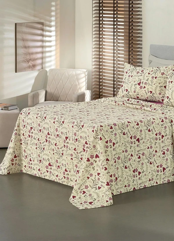 Mundo Lar - Jogo de Cama 150 Fios Floral Queen 4 Peças 2