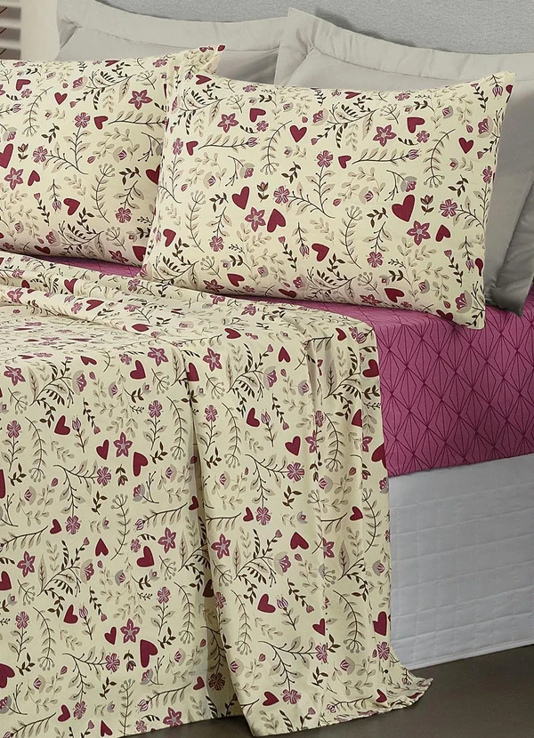 Mundo Lar - Jogo de Cama 150 Fios Floral Queen 4 Peças 3