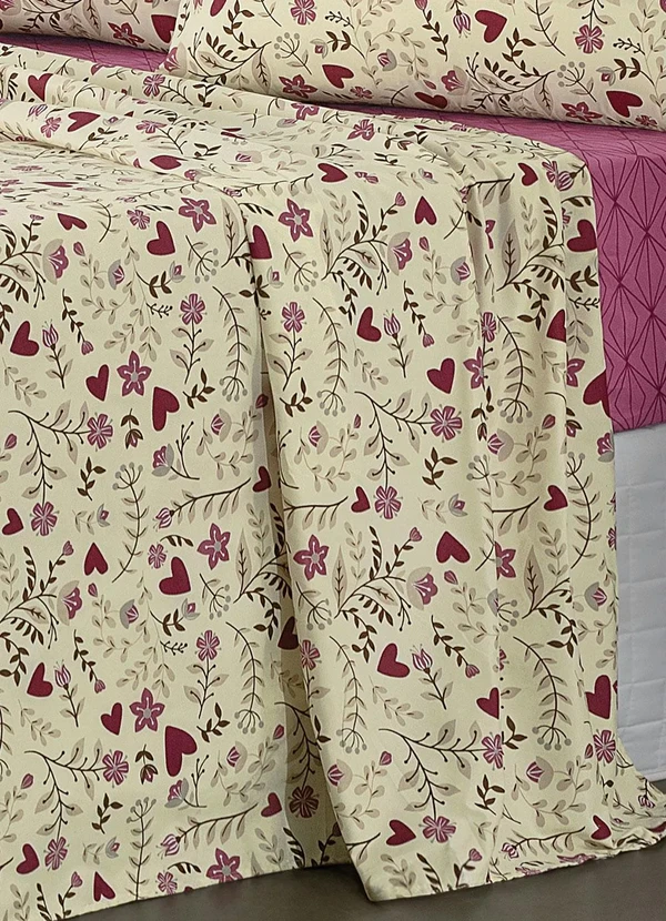 Mundo Lar - Jogo de Cama 150 Fios Floral Queen 4 Peças 4