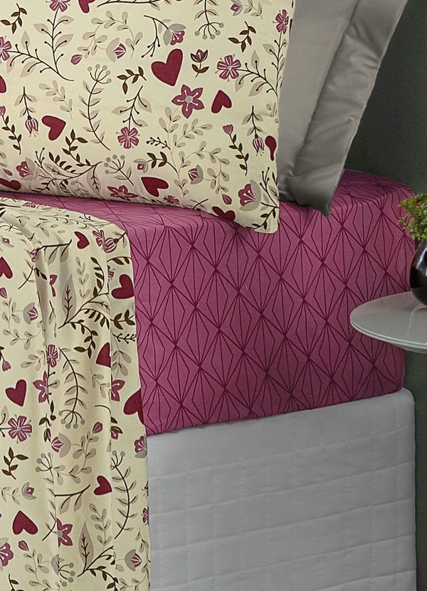 Mundo Lar - Jogo de Cama 150 Fios Floral Queen 4 Peças 5