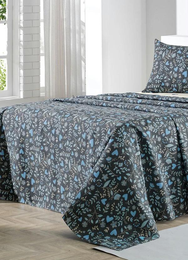 Mundo Lar - Jogo de Cama 150 Fios Floral Queen 4 Peças 2