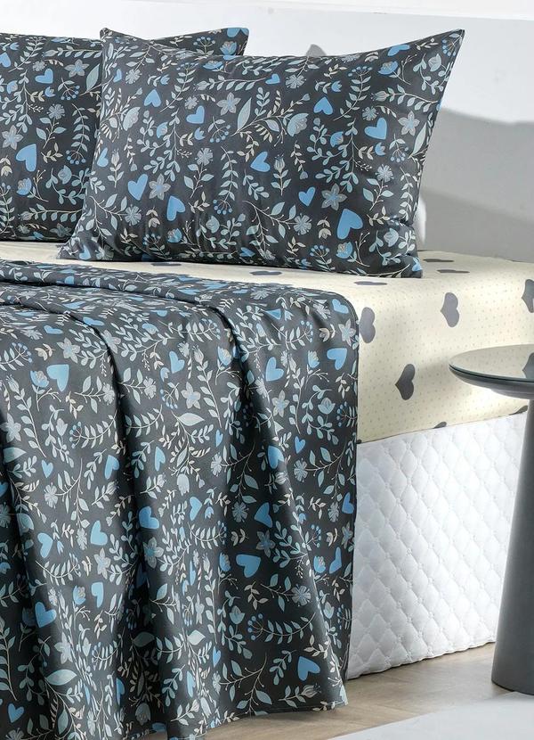 Mundo Lar - Jogo de Cama 150 Fios Floral Queen 4 Peças 3