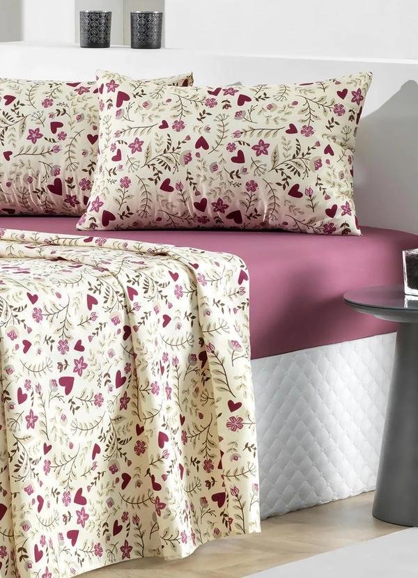 Mundo Lar - Jogo de Cama 150 Fios Floral Queen 4 Peças 3