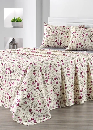 Ligasoft - Jogo de Cama 150 Fios Floral Queen 4 Peças - LIGASOFT