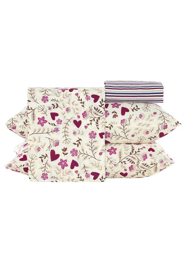 Ligasoft - Jogo de Cama 150 Fios Floral Queen 4 Peças 4