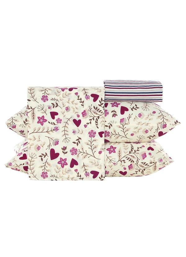 Ligasoft - Jogo de Cama 150 Fios Floral Queen 4 Peças 4