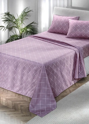 Mundo Lar - Jogo de Cama 150 Fios Floral Queen 4 Peças - MUNDO LAR