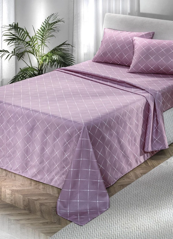 Mundo Lar - Jogo de Cama 150 Fios Floral Queen 4 Peças